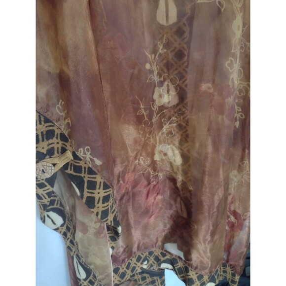 Mina Collection Kaftan Robe Mud Cloth Trim Copper Glow Rare Art to WearOne Size - Picture 14 of 16
